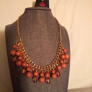 Paparazzi Gold and Brown Statement Necklace